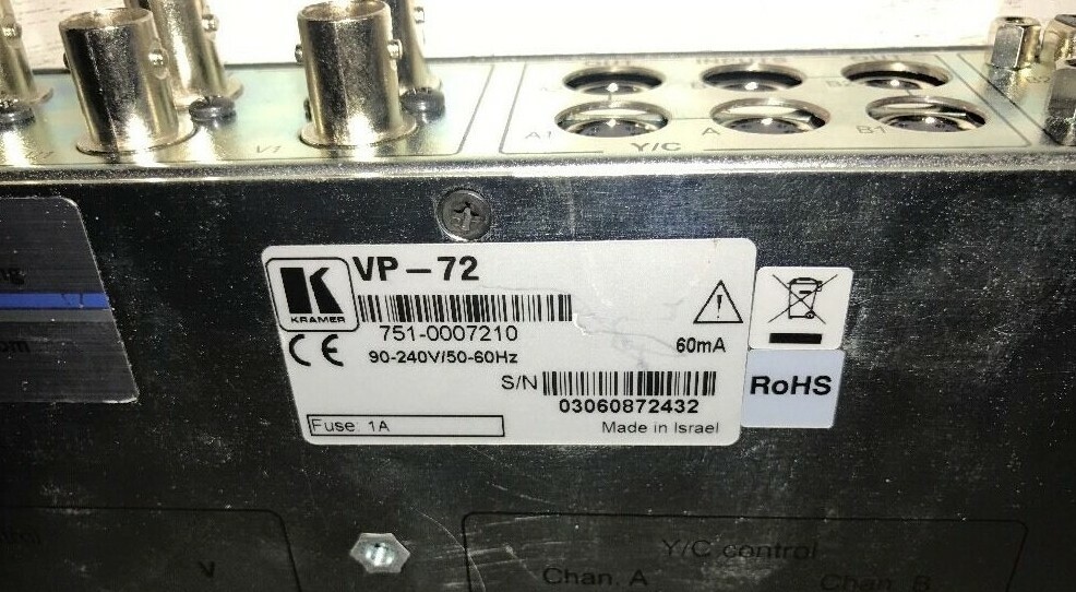 Kramer Electronics VP-72 1:2 Multi−Format Video Graphics Distribution Amplifier