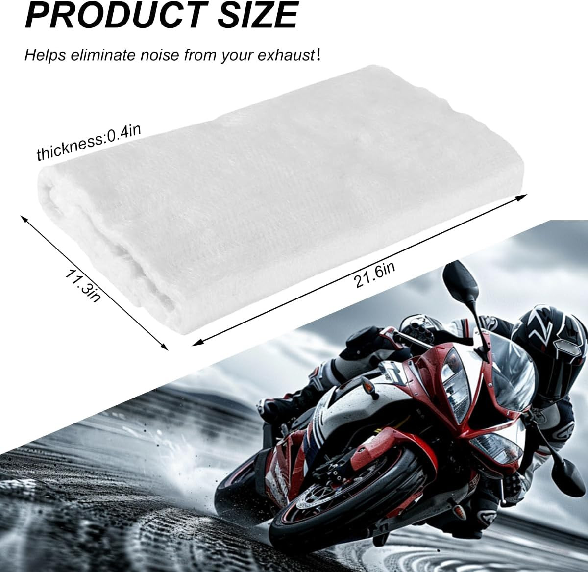 Muffler Mat, Fiberglass Soundproof Insulated Exhaust Pipe Wrap Silencer, Univers