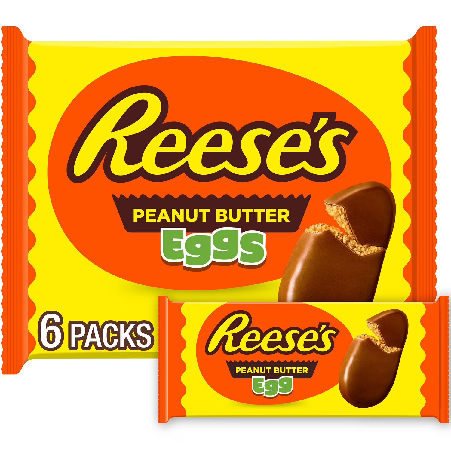 Reese's Milk Chocolate Peanut Butter Eggs Easter Candy Basket Stuffers, Packs 1.