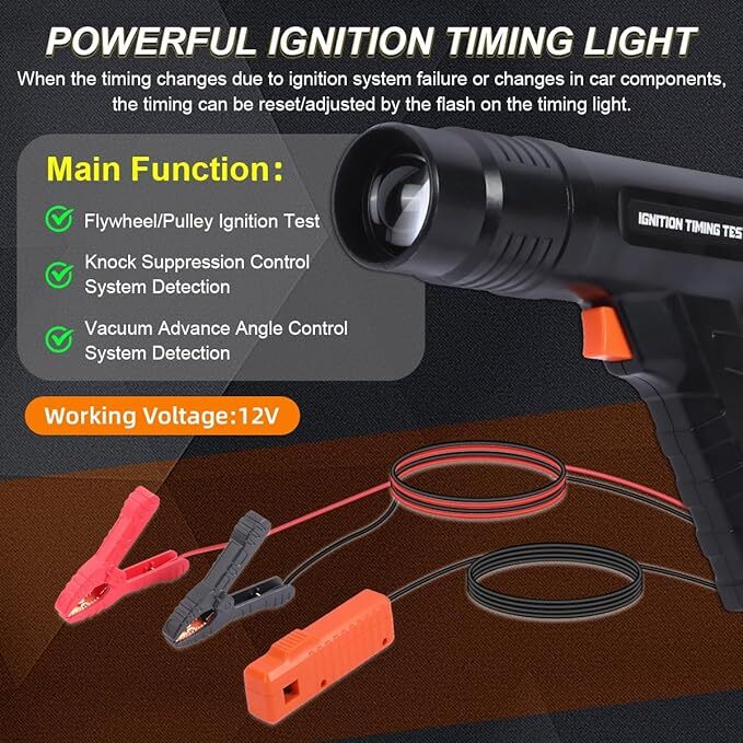 Timing Light Gun Inductive Ignition Adjust Engine Timing 12V 4.5FT Lead Length