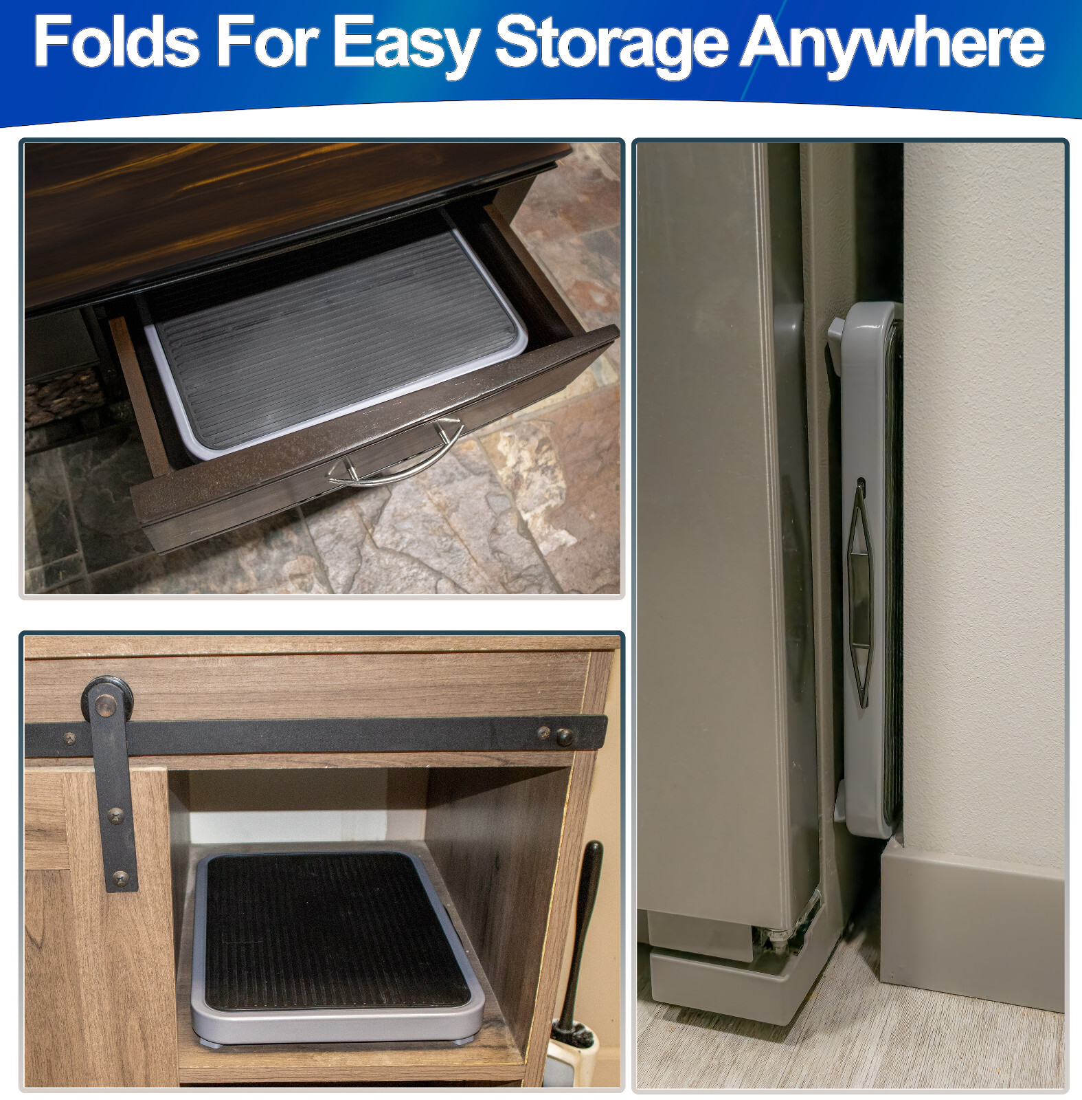 Step Stool Portable Folding Metal Foot Stool Compact One Step Ladder for Kitchen