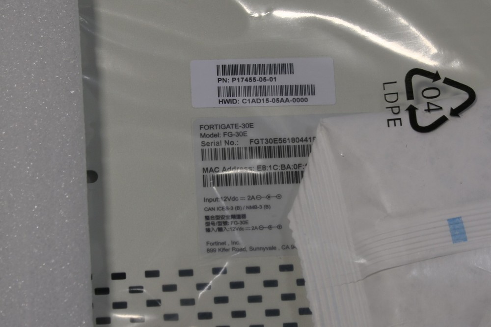 Fortinet FortiGate | FG-30E P17455-05-01 | Network Firewall Security Appliance