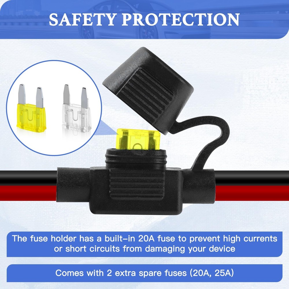 Cigarette Lighter Socket 4FT, 12V 13AWG&(4FT/1.2m)