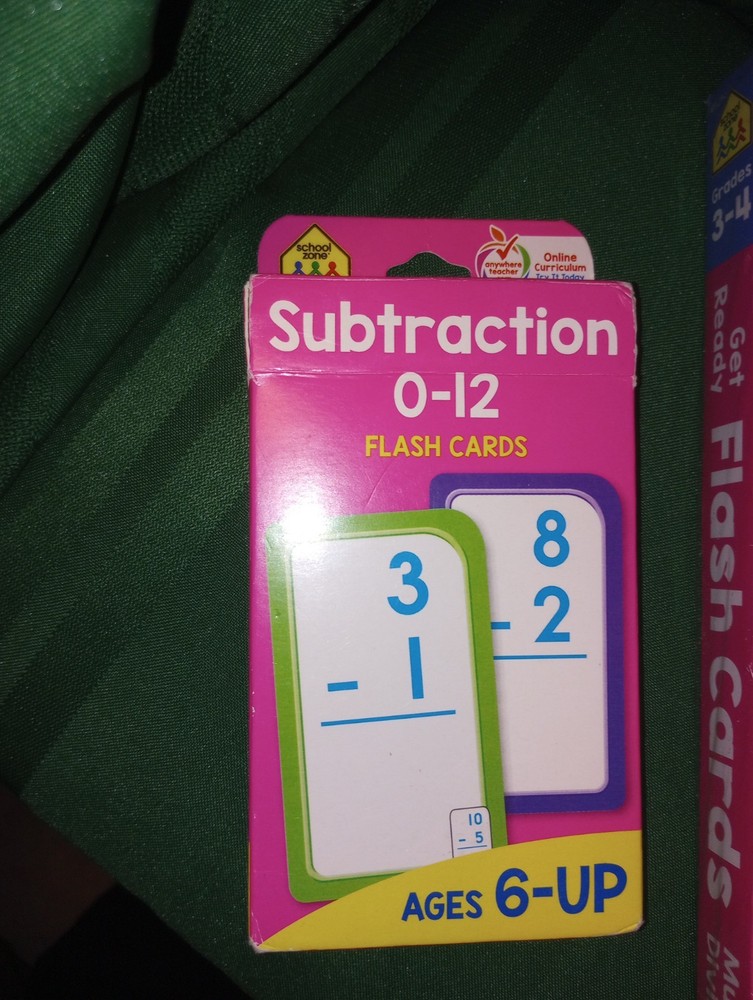 SCHOOL ZONE Math ADDITION Subtraction DIVISION Multiplication FLASH CARDS Age 6+