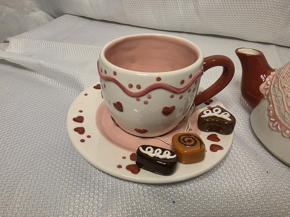 Vintage Ceramic Chocolate Candy Tea Set