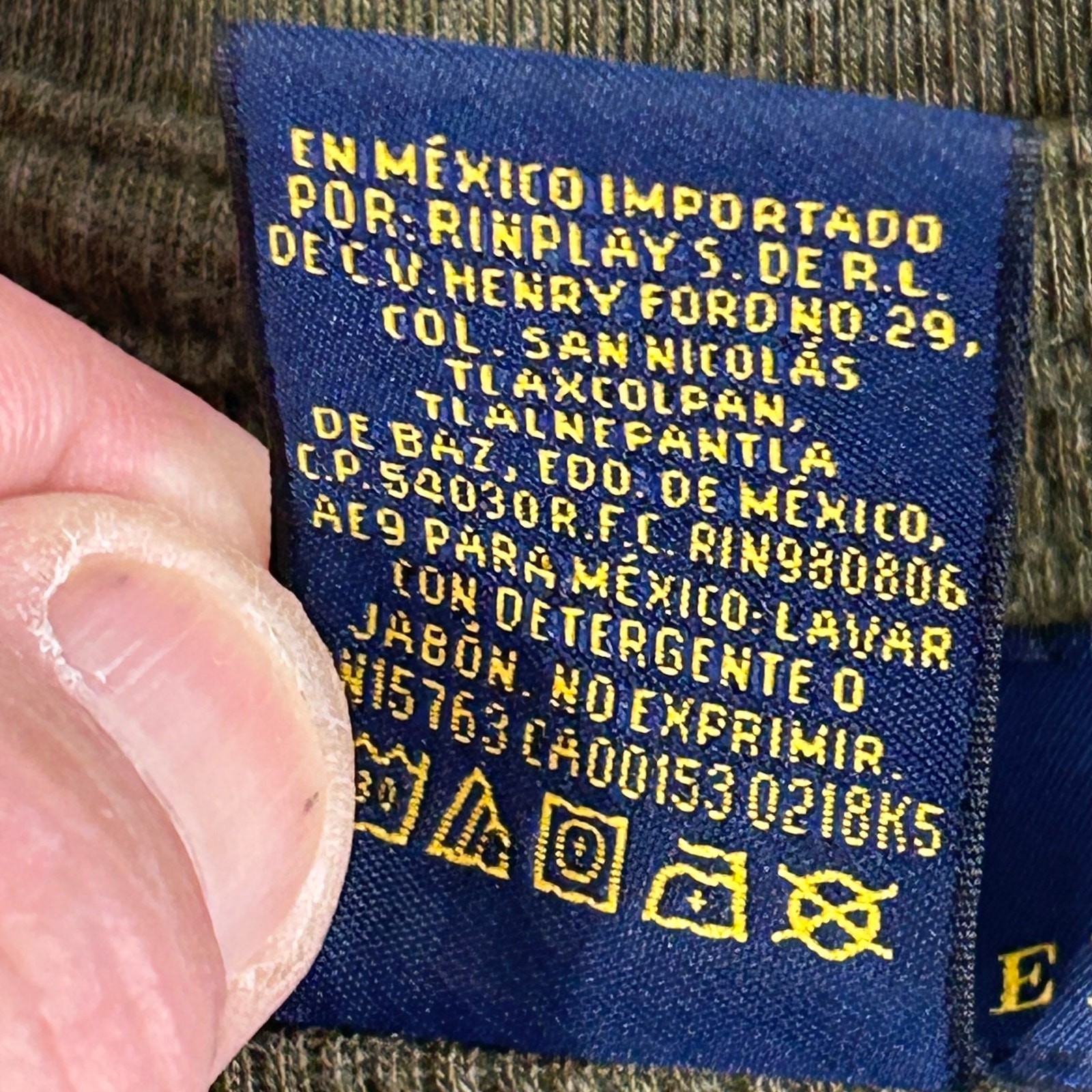 Polo Mens XL Thermal Shirt Ralph Lauren Olive Waffle Knit LS Cotton Blend