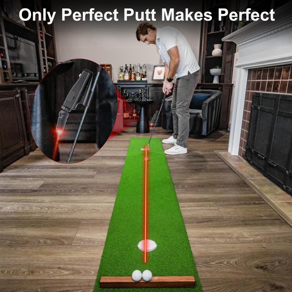 Indoor Golf Training Aid, Putting Trainer for Perfect Alignment Tool, Red Lin...