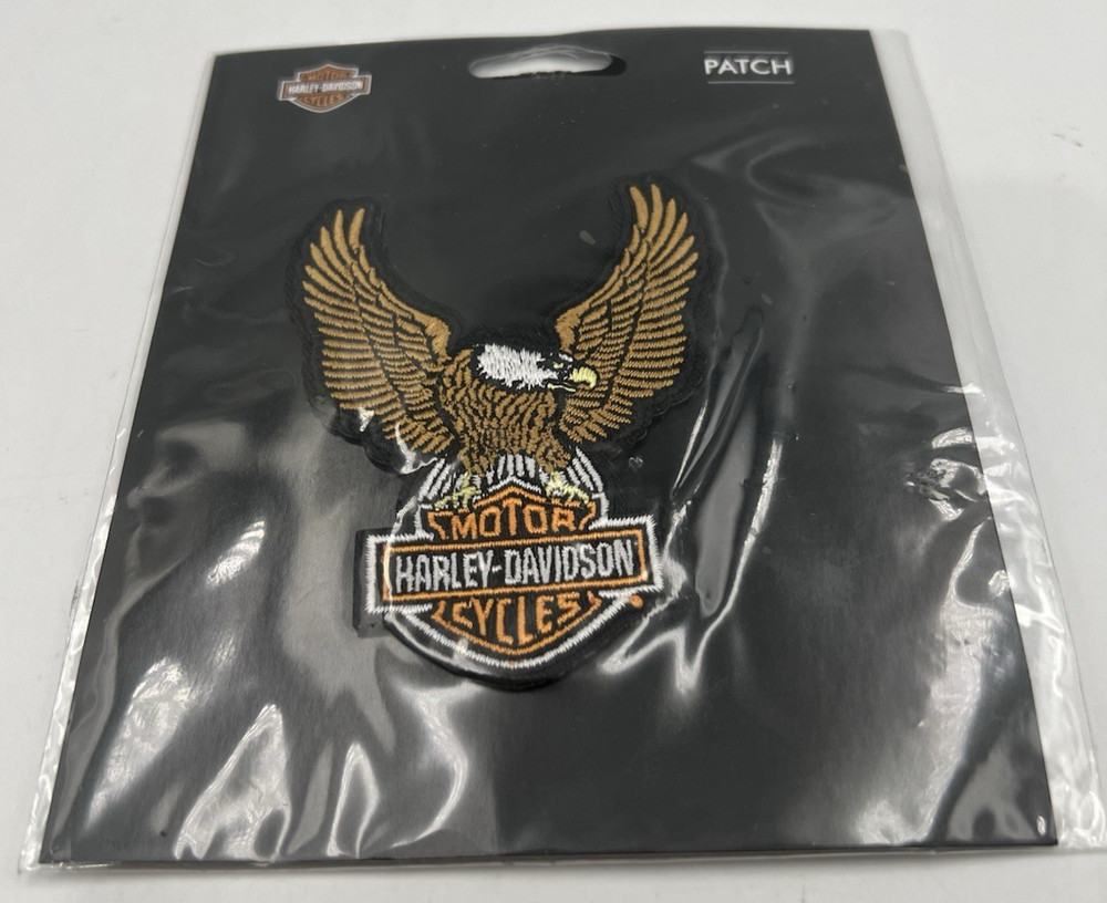 Harley-Davidson Eagle Bar & Shield Patch Gold Up Wings 3.25" NIP
