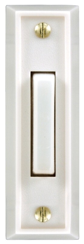 HEATHCO SL-715-1-02 Wired Push Button Front Doorbell Button chime WHITE LIGHTED