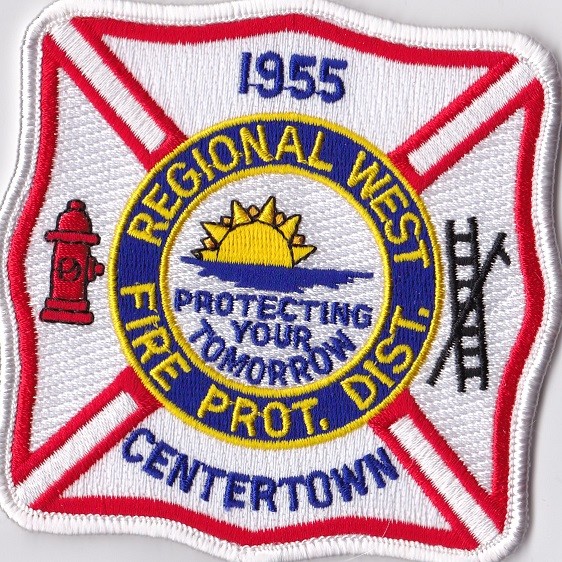 Centertown Regional West Fire Prot. Dist. white border Firefighter Patch