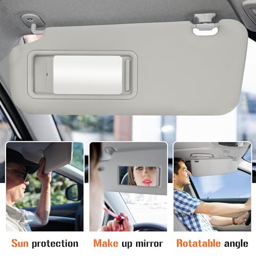 Sun Visor for 2010-2013 Mazda 3 Driver Side Gray Sunvisor Replacement BBM2 Left