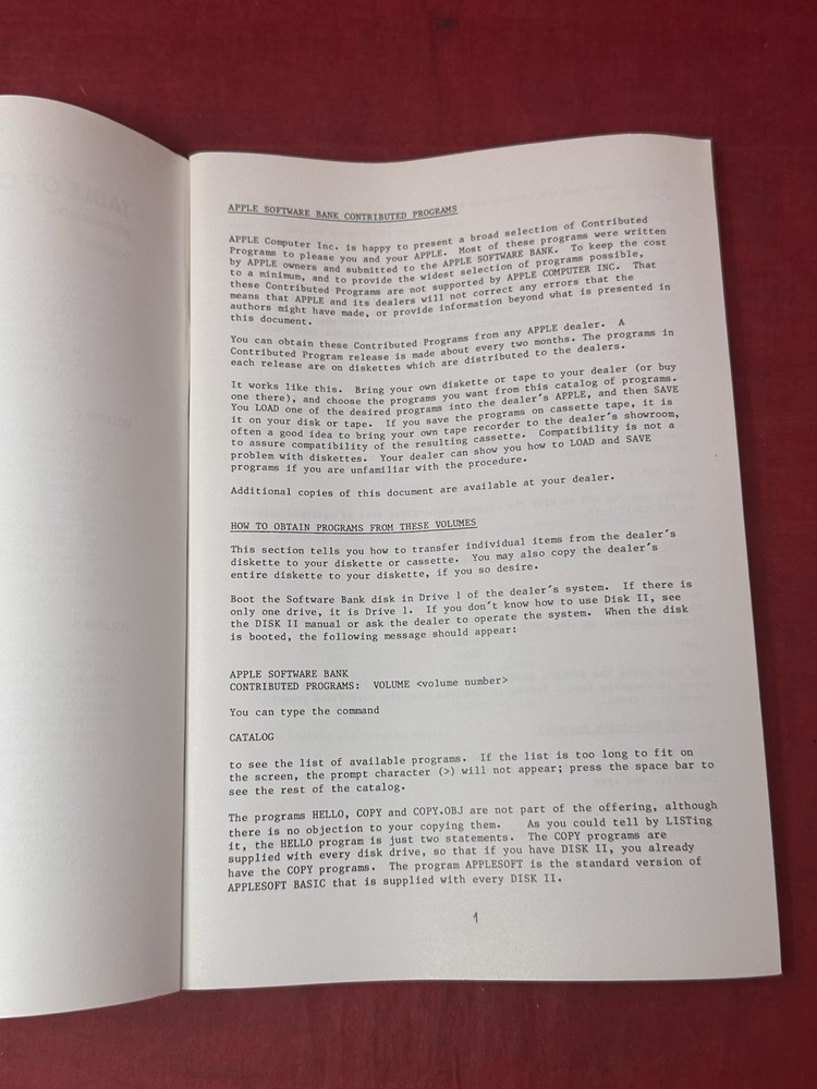 1978 Apple Software Bank Contributed Programs Vol 3-5 Bonus Issue Vintage Book