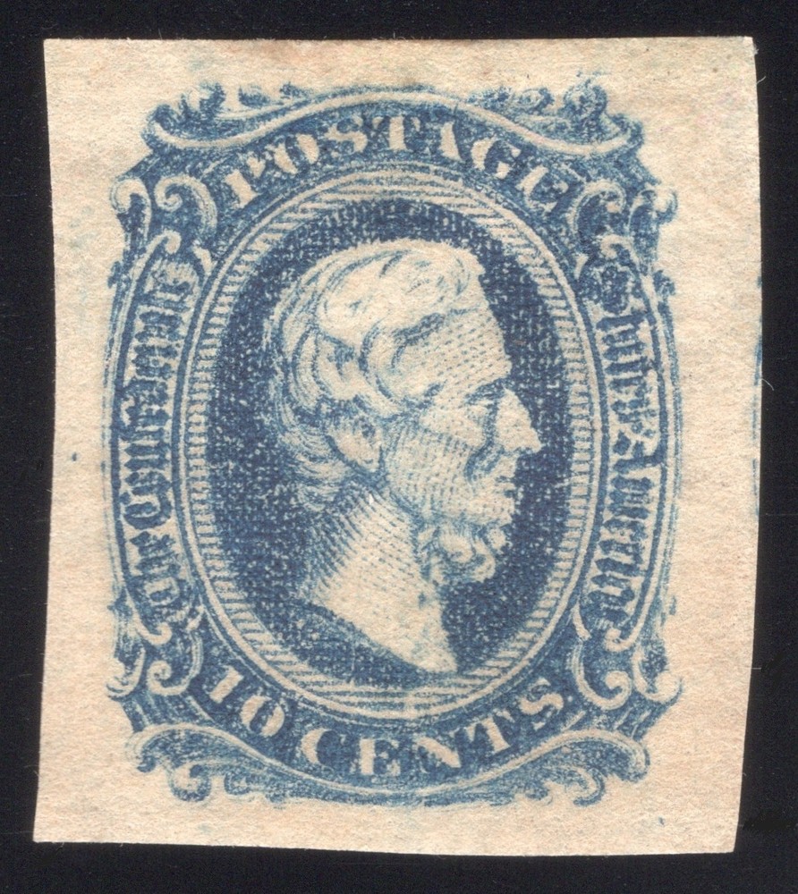 Confederate, CSA #11 (var) 10¢ Blue, Double Transfer Variety, Mint-OG-Hinged XF