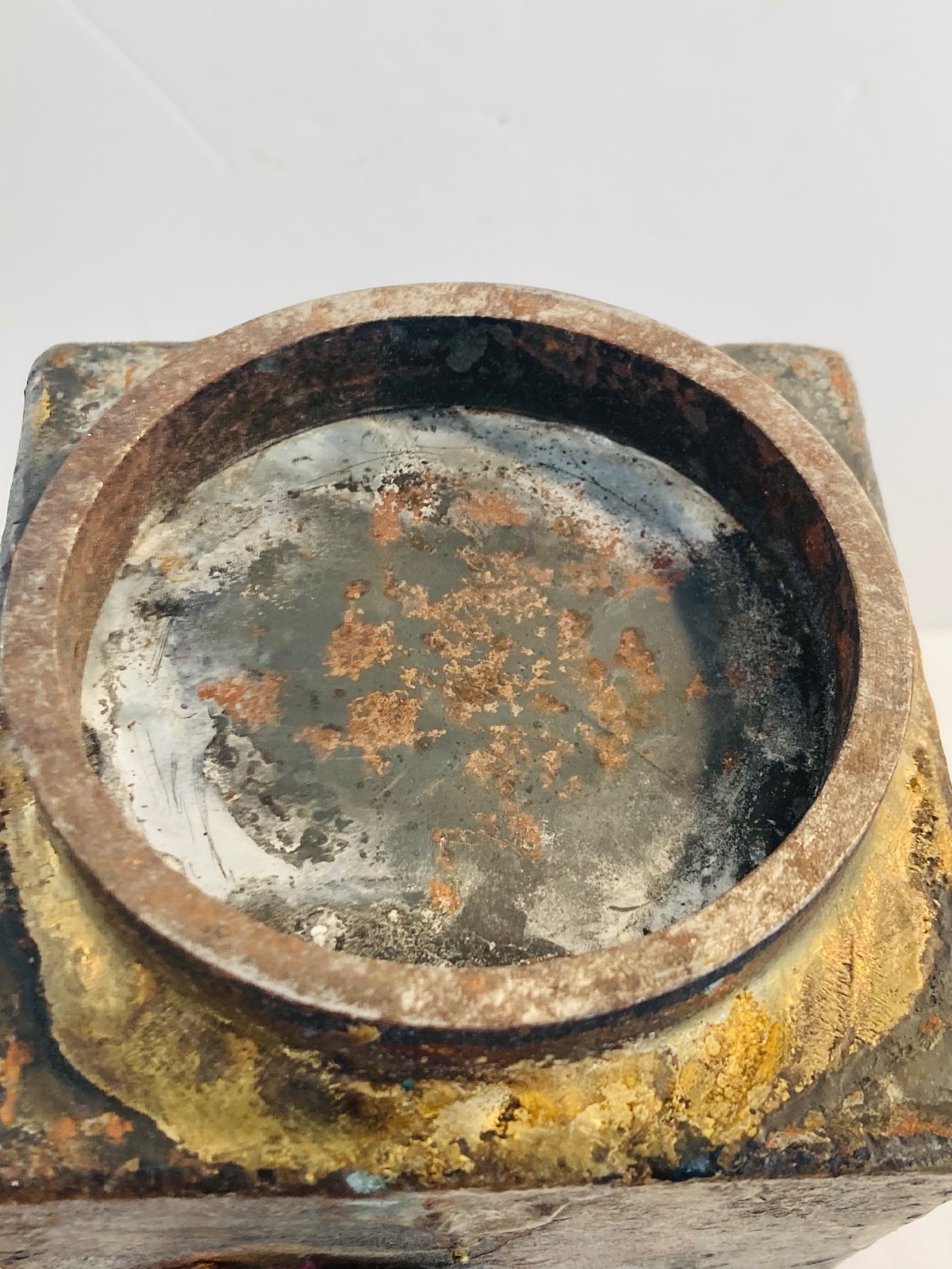 Beautiful MCM Metal Brutalist Bronze Vase Handmade Sculpture