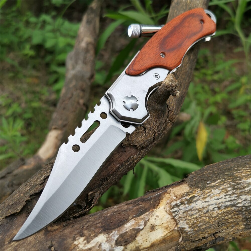 USA STOCK  Assisted Open Folding Pocket Knife EDC Multi-Tool W/ LED Lights