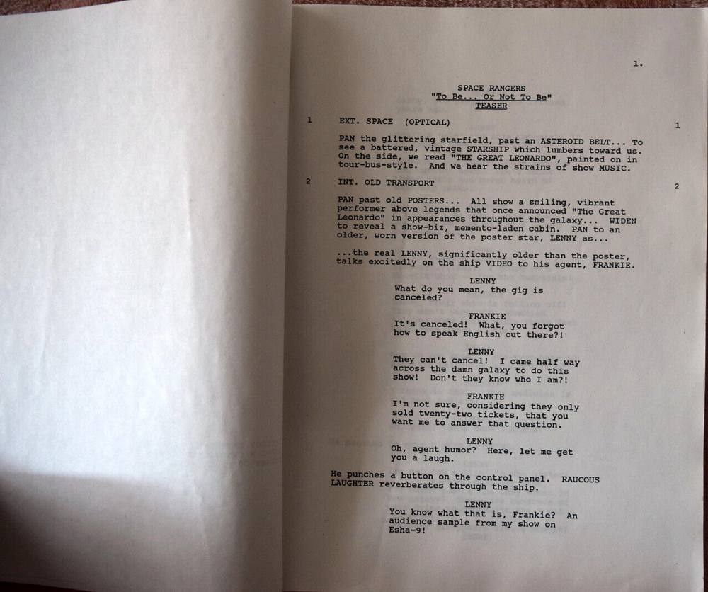 Original Space Rangers " To Be or Not To Be " First Draft 10/5/1992 Script