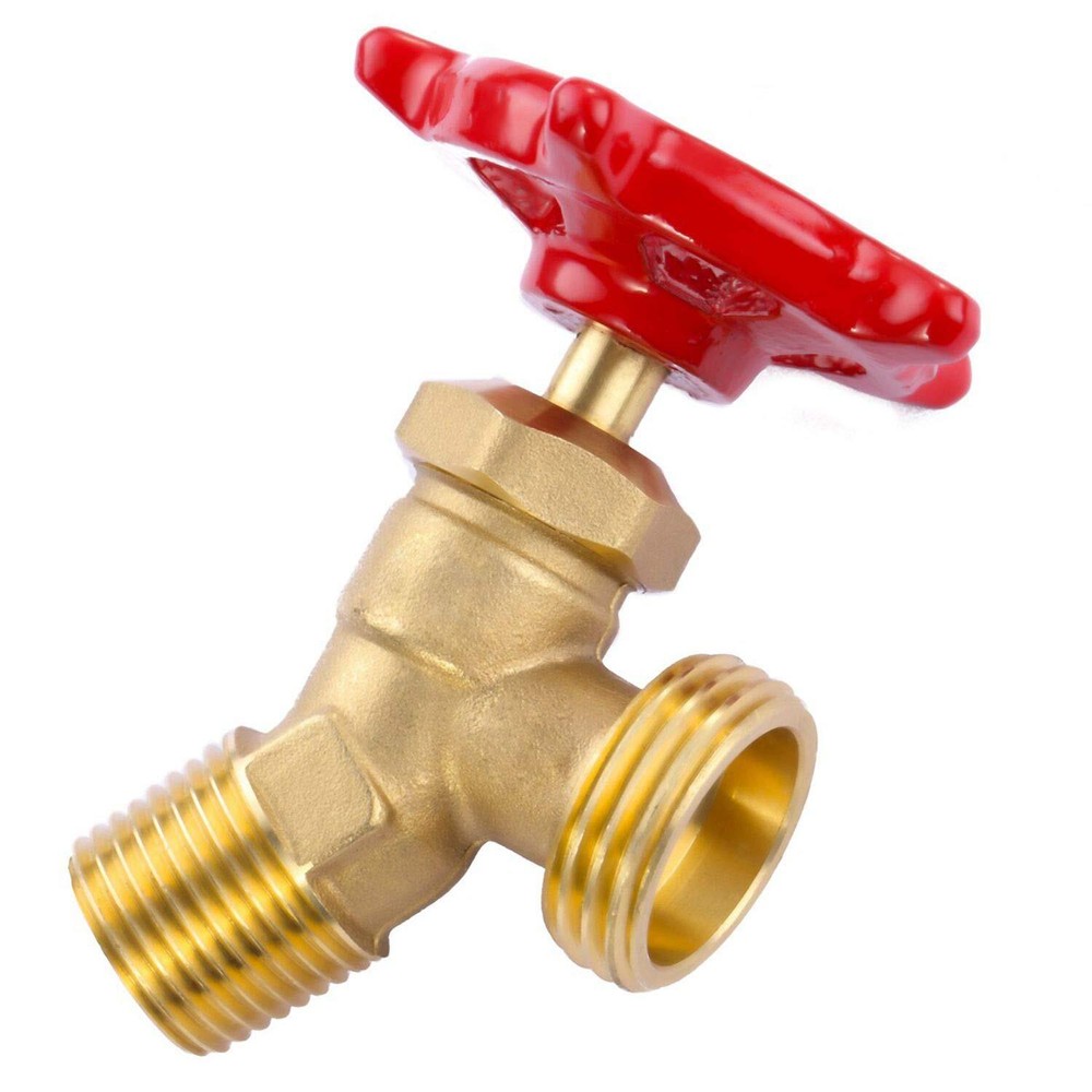 Solid Brass Backyard 65 Degree Elbow Stop Valve Hose Bibb Solder NPT 1/2" Mal...