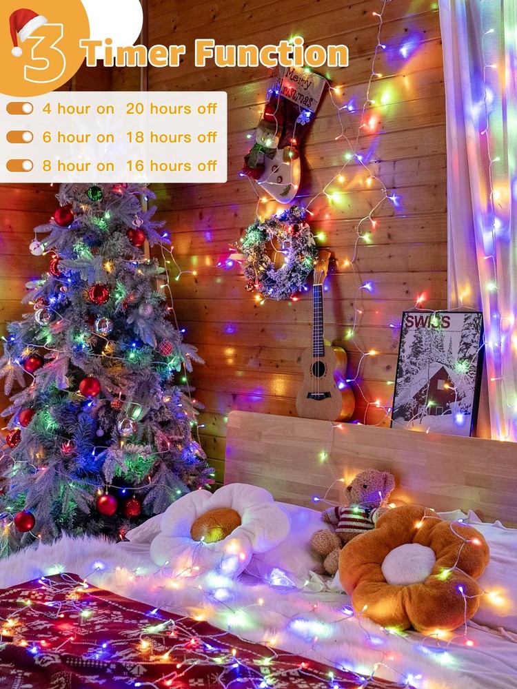 Christmas String Lights Indoor 1200LED 196FT, Waterproof Outdoor String Light...