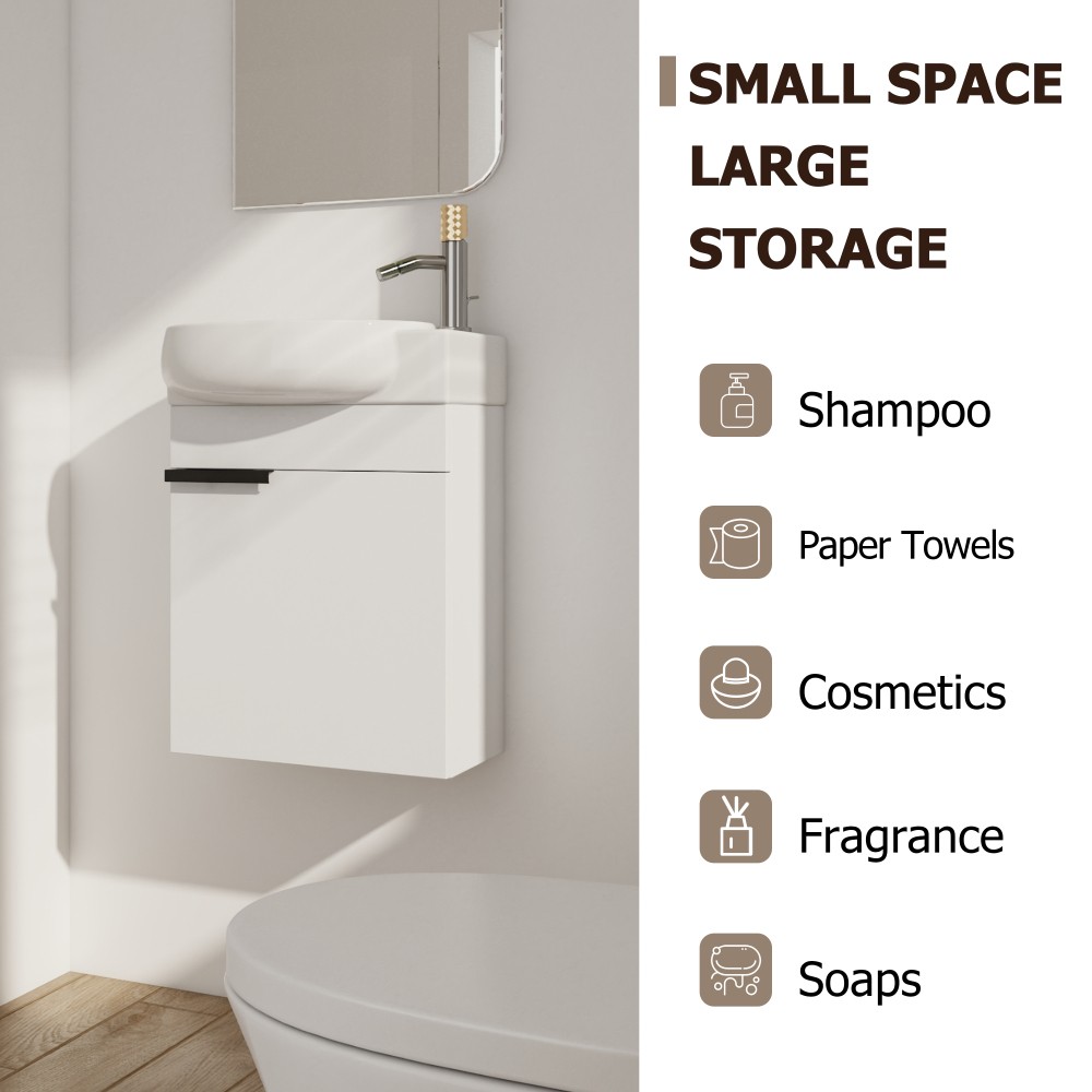 Soft Close Doors Bathroom Vanity W Sink Storage Rack