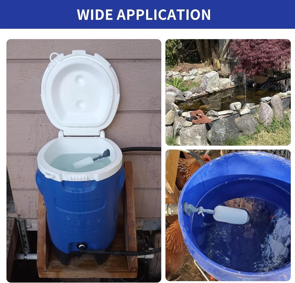 2-Pack Adjustable Arm Float Ball Valve for Automatic Water Level Control in Live