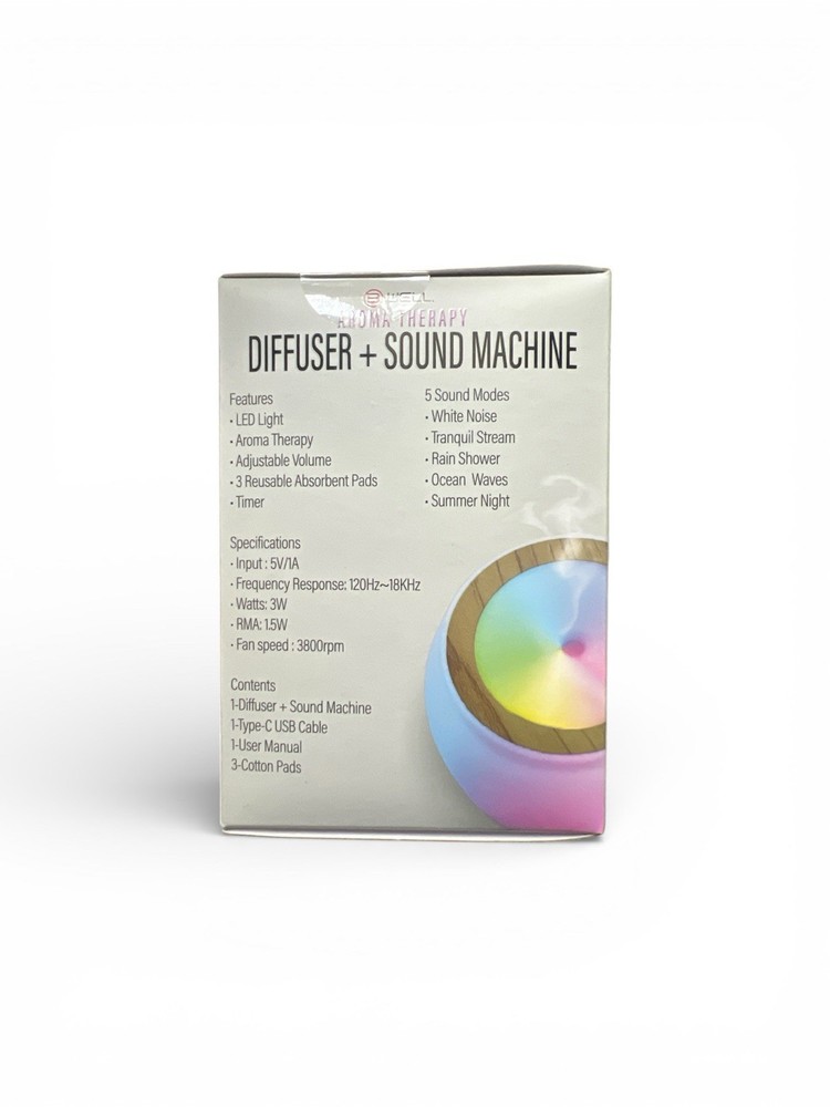 B-Well Aromatherapy Diffuser Sound Machine LED Night Light White Noise