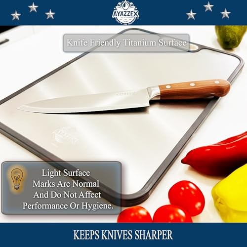 Pure Titanium Cutting Boards for Kitchen – Double-Sided 99.9% Titanium Surface