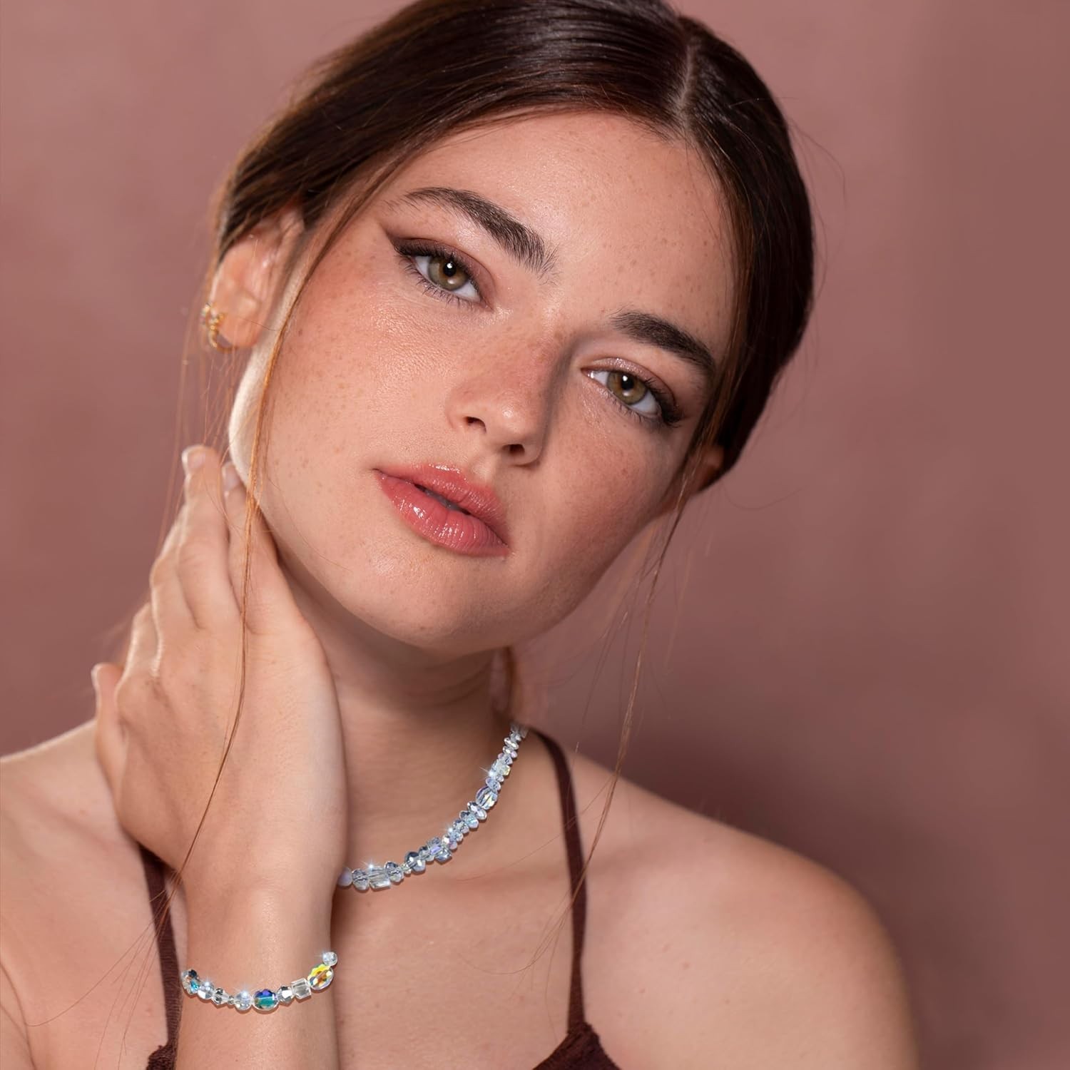 636Pcs Glass Beads for Jewelry Making, Assorted Crystal Beads with Loose Beads f