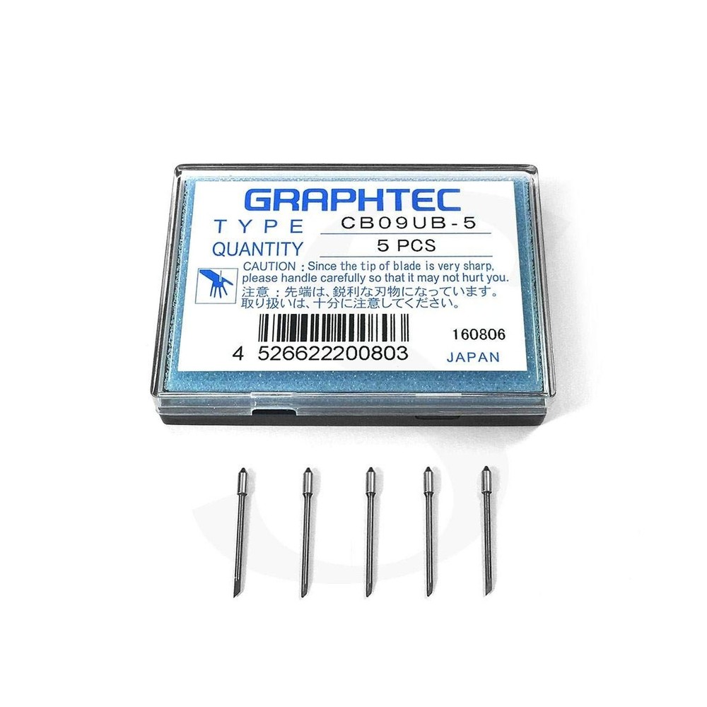 Authentic Graphtec CB09UB .9mm Supersteel 45 Degree Blade - 5 Pack