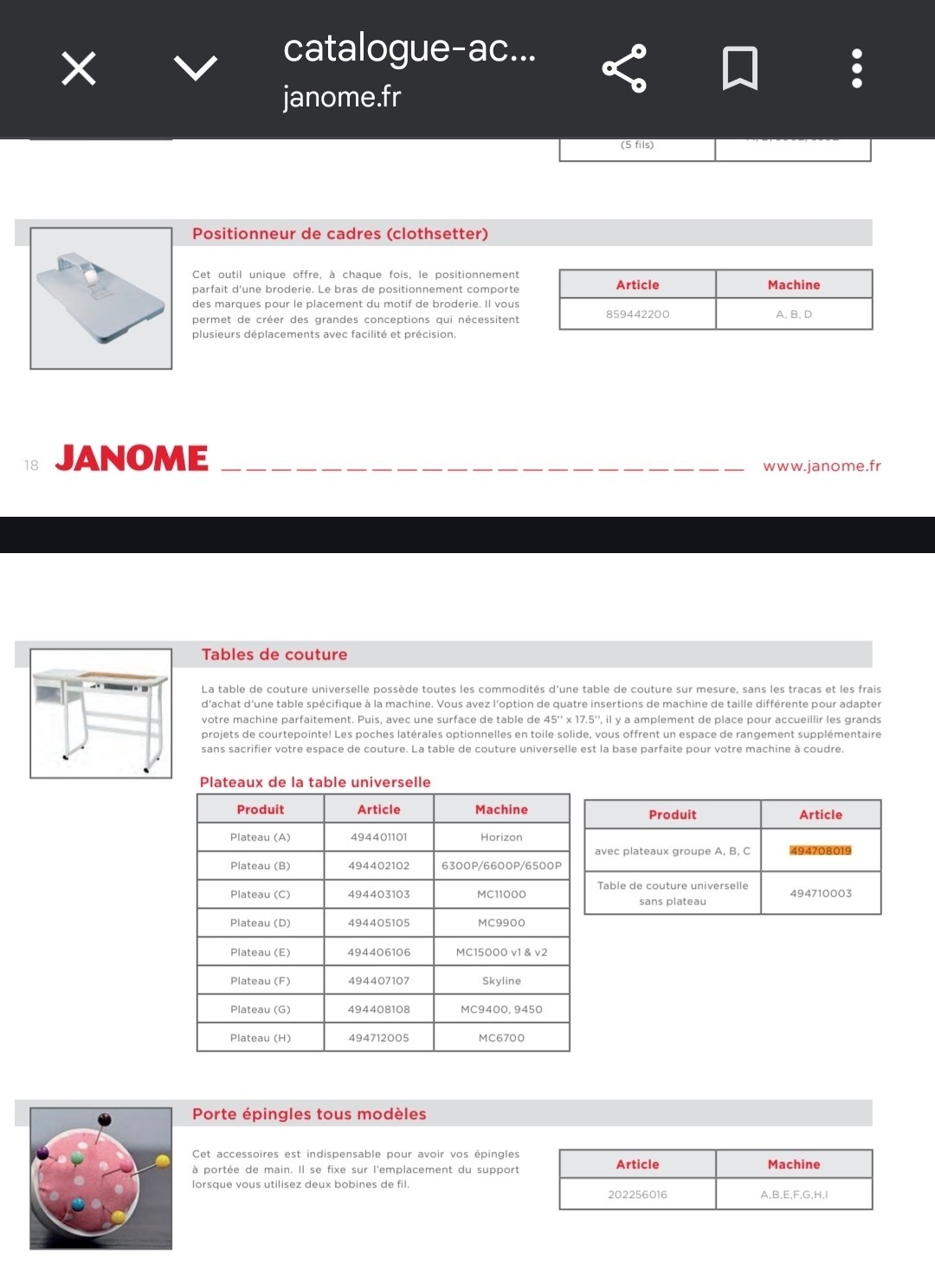 Janome Universal Sewing Table 494708019
