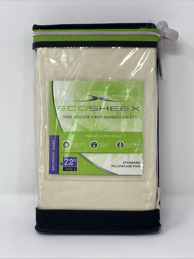 Ecosheex Standard Pillow Case Pair Ivory