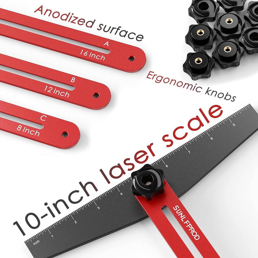 Stair Tread Template Tool - Solid Gauge, 60IN, Red-Gray