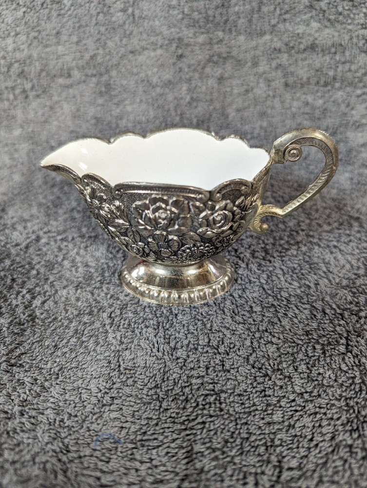 Himark Vintage Silver Plated Cream Jug With Ceramic Lining