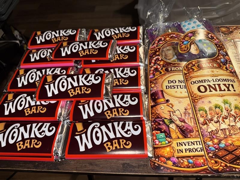Wonka candy bar party favors – Wonka-Inspired, 24 Treat Packs