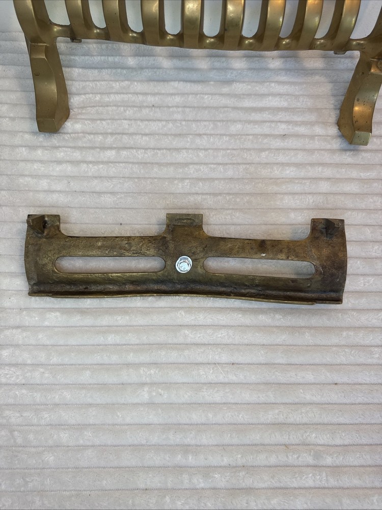 Vintage Solid Brass Fire Grate Front Fret Fireplace Guard Approx 15.5" Width
