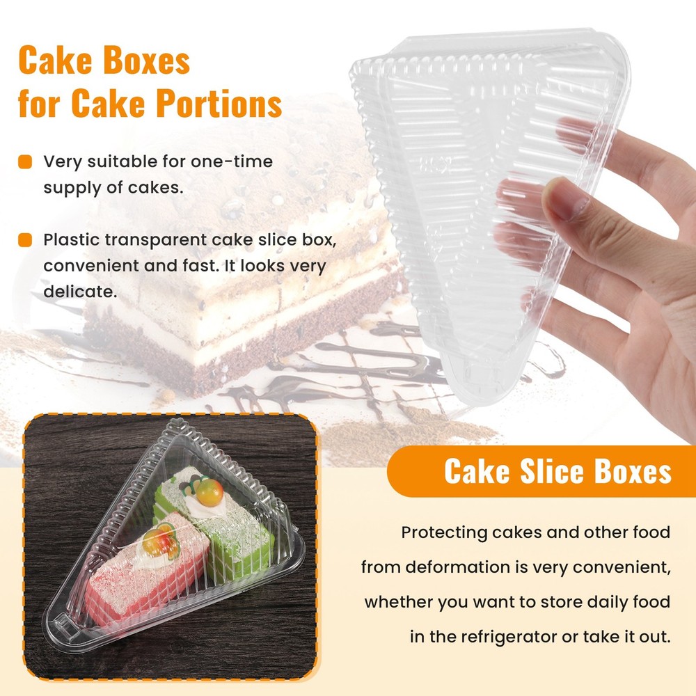 100Pcs Triangle Cheesecake Boxes Cake Box Triangle Pie Holders Cake6649