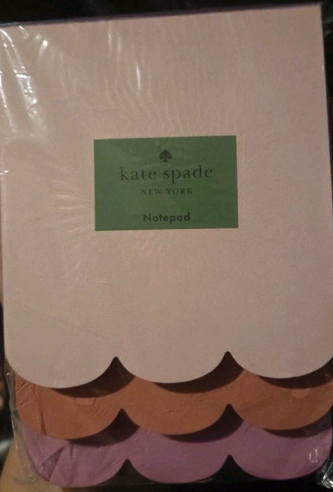 KATE SPADE Stacked Notepad SCALLOP 225 Pages 3 Sections