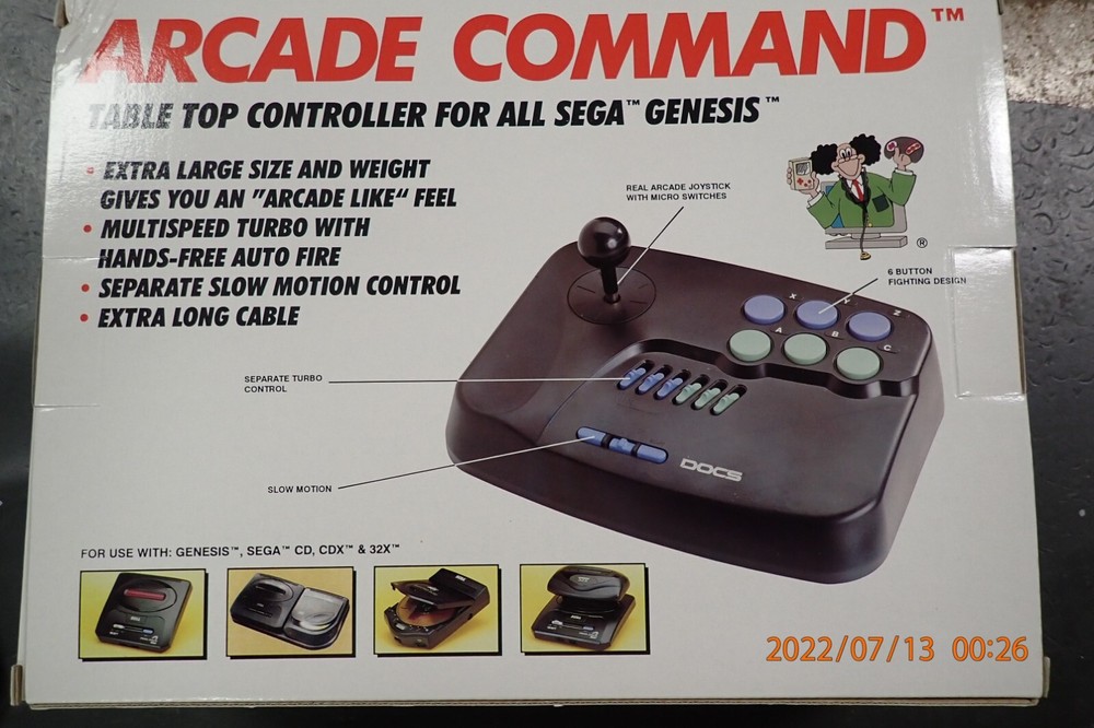 Doc's 6 Button Game Control Pad Arcade Command Joy stick FOR Sega Genesis