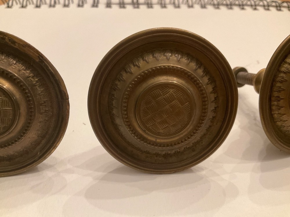 Single Post Drawer Pull basket weave Furniture Drawer Pull Cabinet Pull Brass