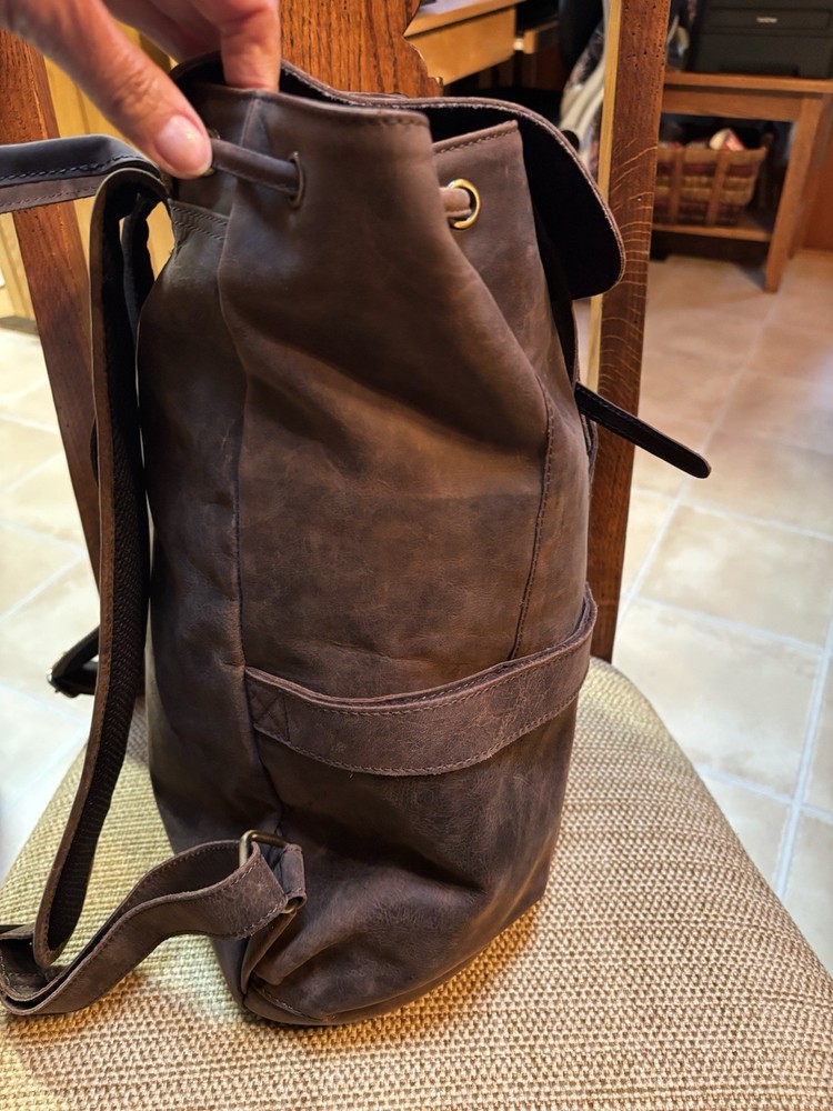 All Leather Brown WRANGLER Heavy Duty Backpack Mint Condition
