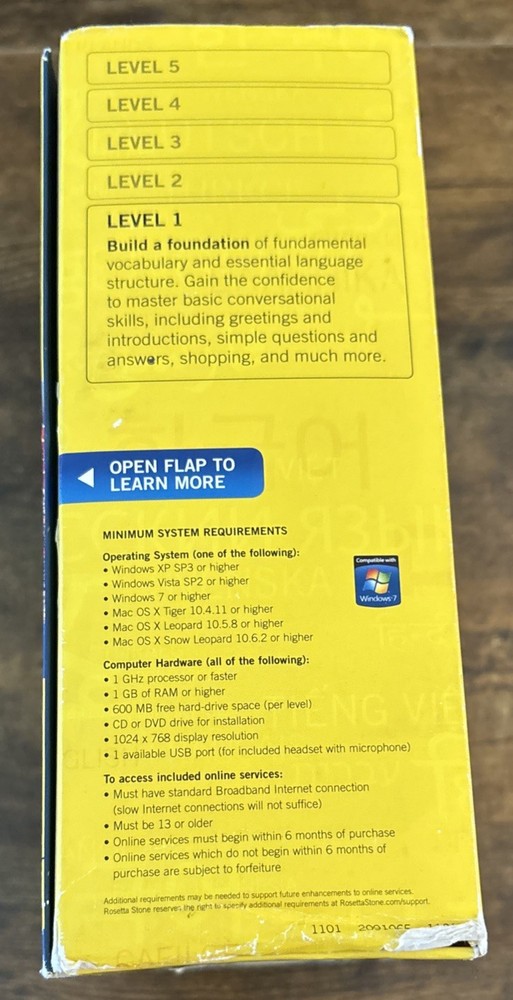 Rosetta Stone Spanish Espanol (Latin America) Level 1 Version 4 with Code SEALED