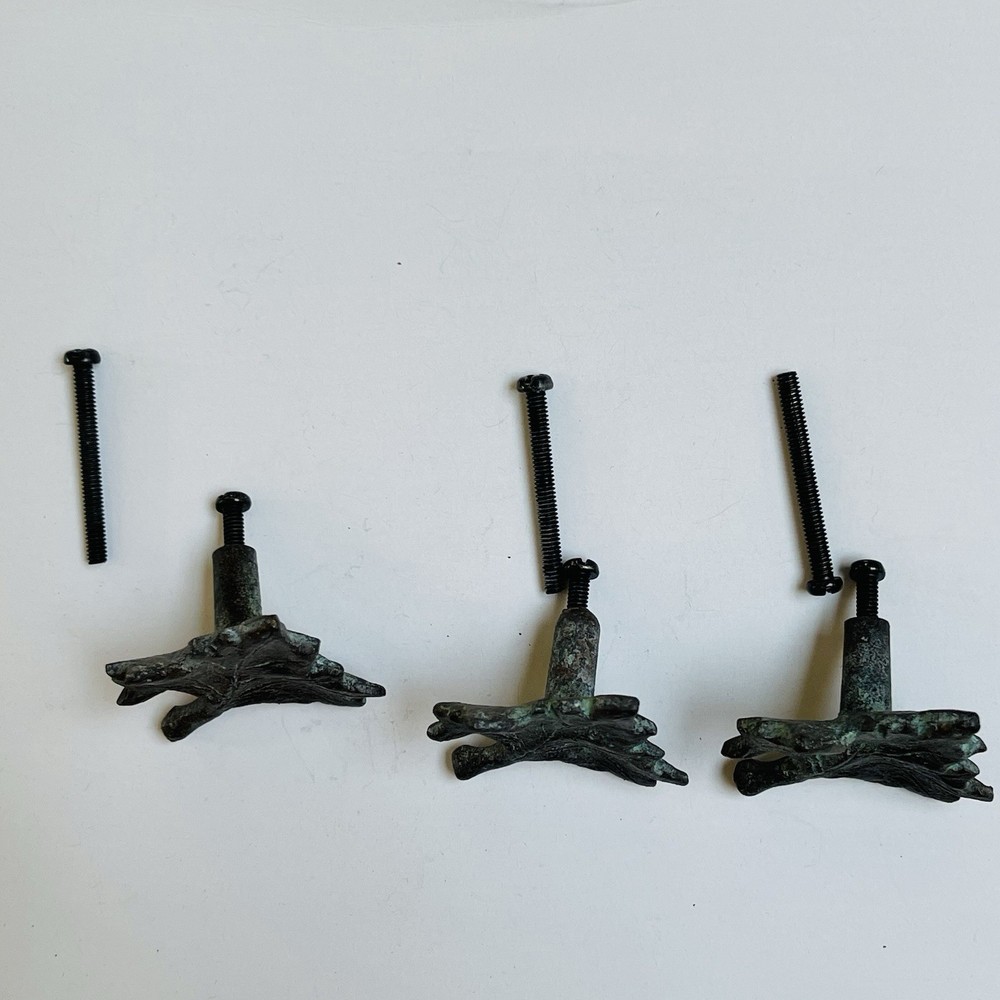 Bauerware 3 Maple Leaf Rustic Iron Knob Pull Drawer Door Handle Cabinet Decor