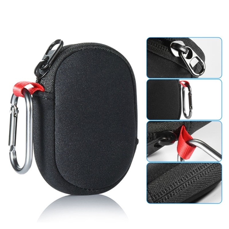 Water Resistant Earphone Case With Soft Interior And Portable Attachment Hook