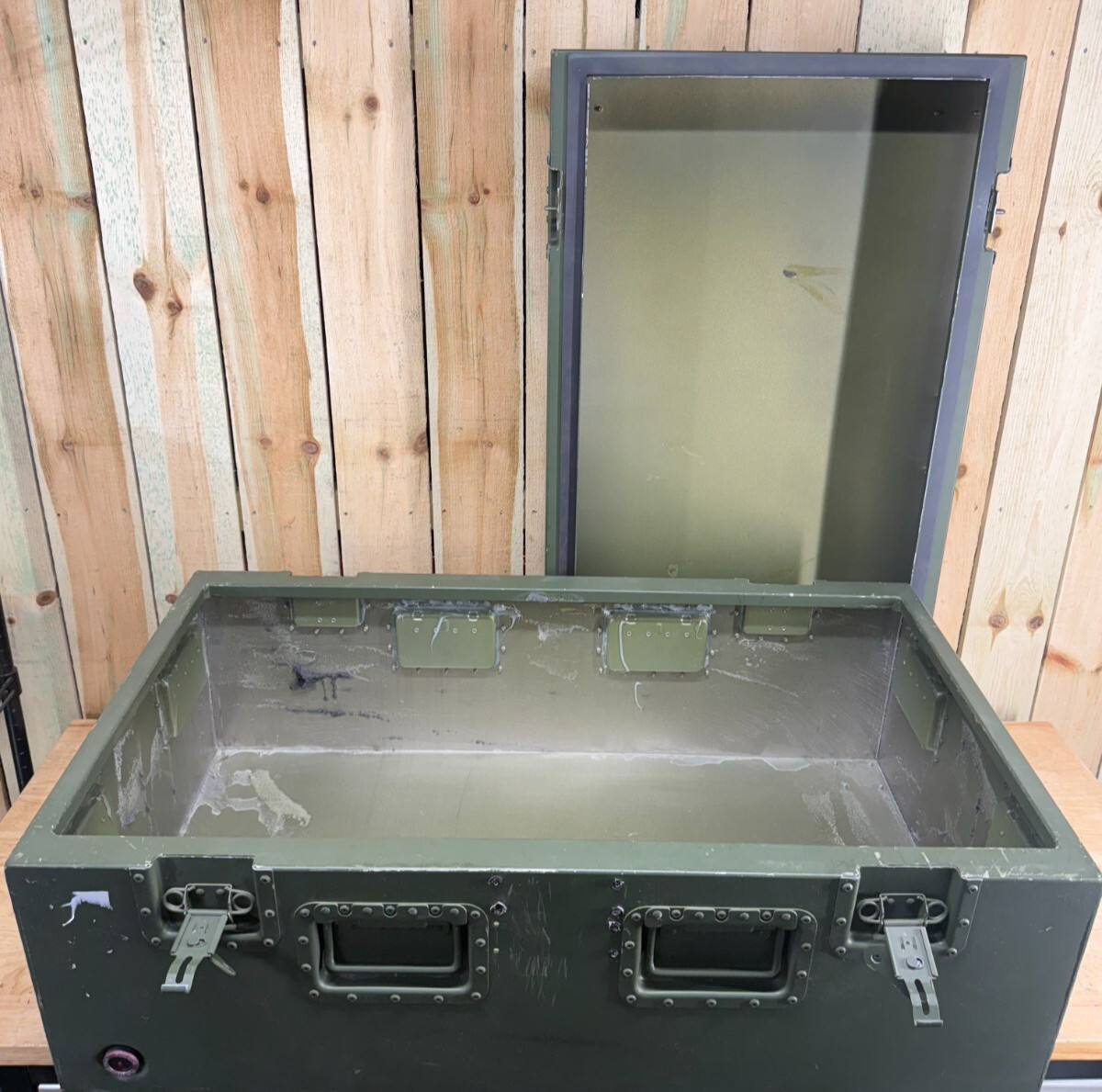 Military Surplus Metal Footlocker Case 39x22x16" Green Waterproof Storage