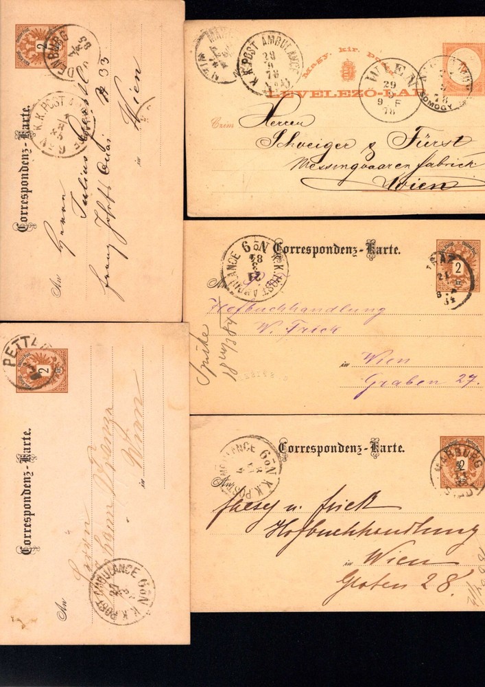 K And K Post Ambulance No. 9 On 5 Postal Items (BA7)
