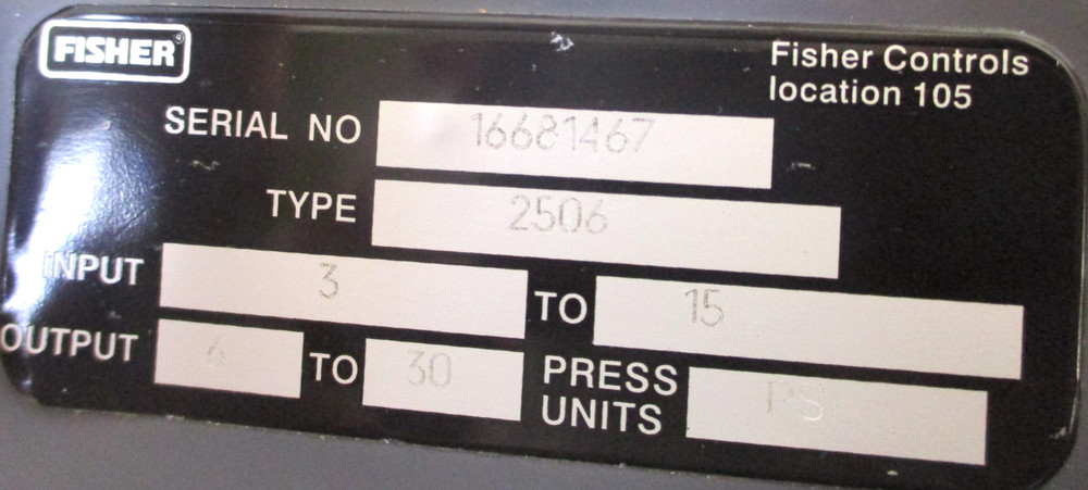 FISHER CONTROLS, 2506, MULTI-TROL RECEIVER CONTROLLER, INPUT: 3-15, SURPLUS