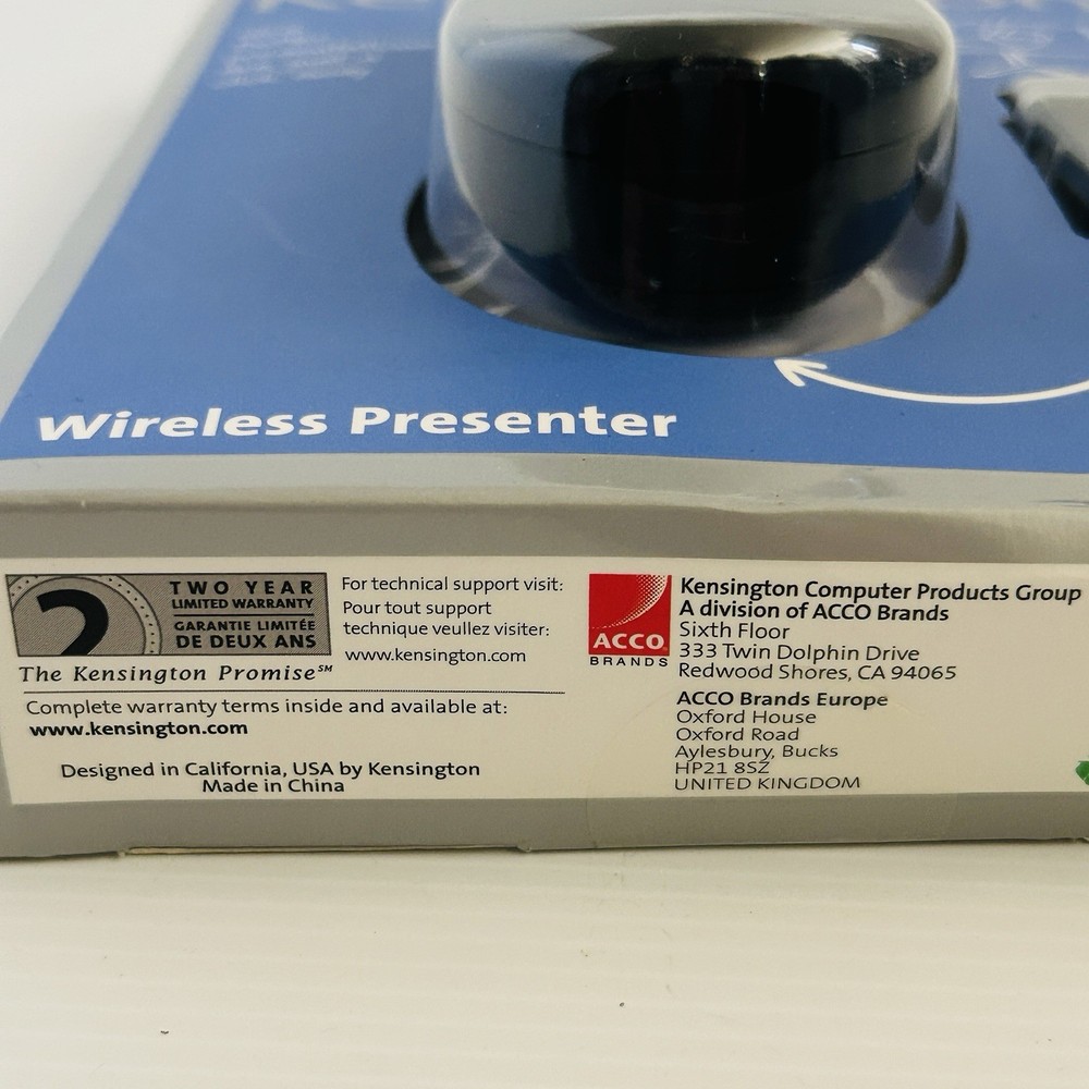 Kensington Wireless USB Presenter - Black and Chrome E1237A - NEW SEALED
