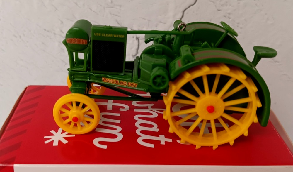 John Deere Die Cast Waterloo Boy Tractor Hallmark Keepsake Ornament 2014
