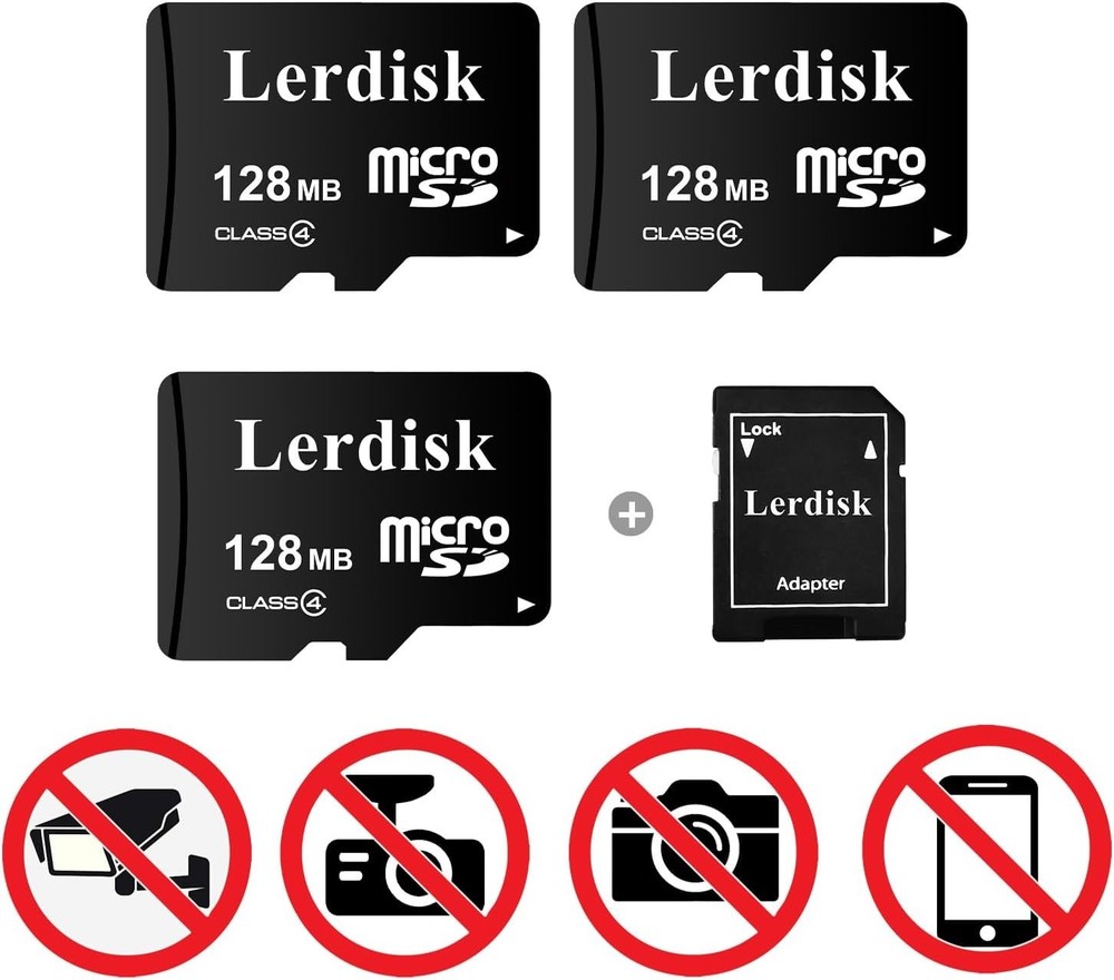 Durable 128MB Micro SD Card Pack - Great for Music & Text Storage (3 Count)