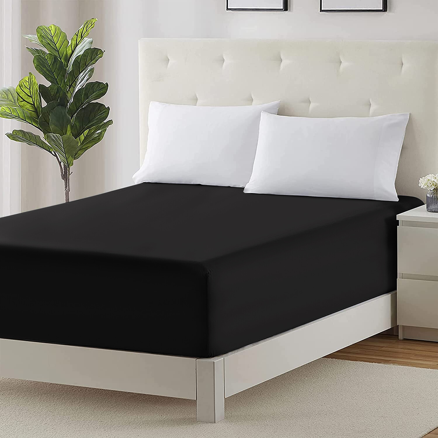 Fitted sheet King Size 16” Deep Pocket Easy Care Breathable Elastic Bed Sheets