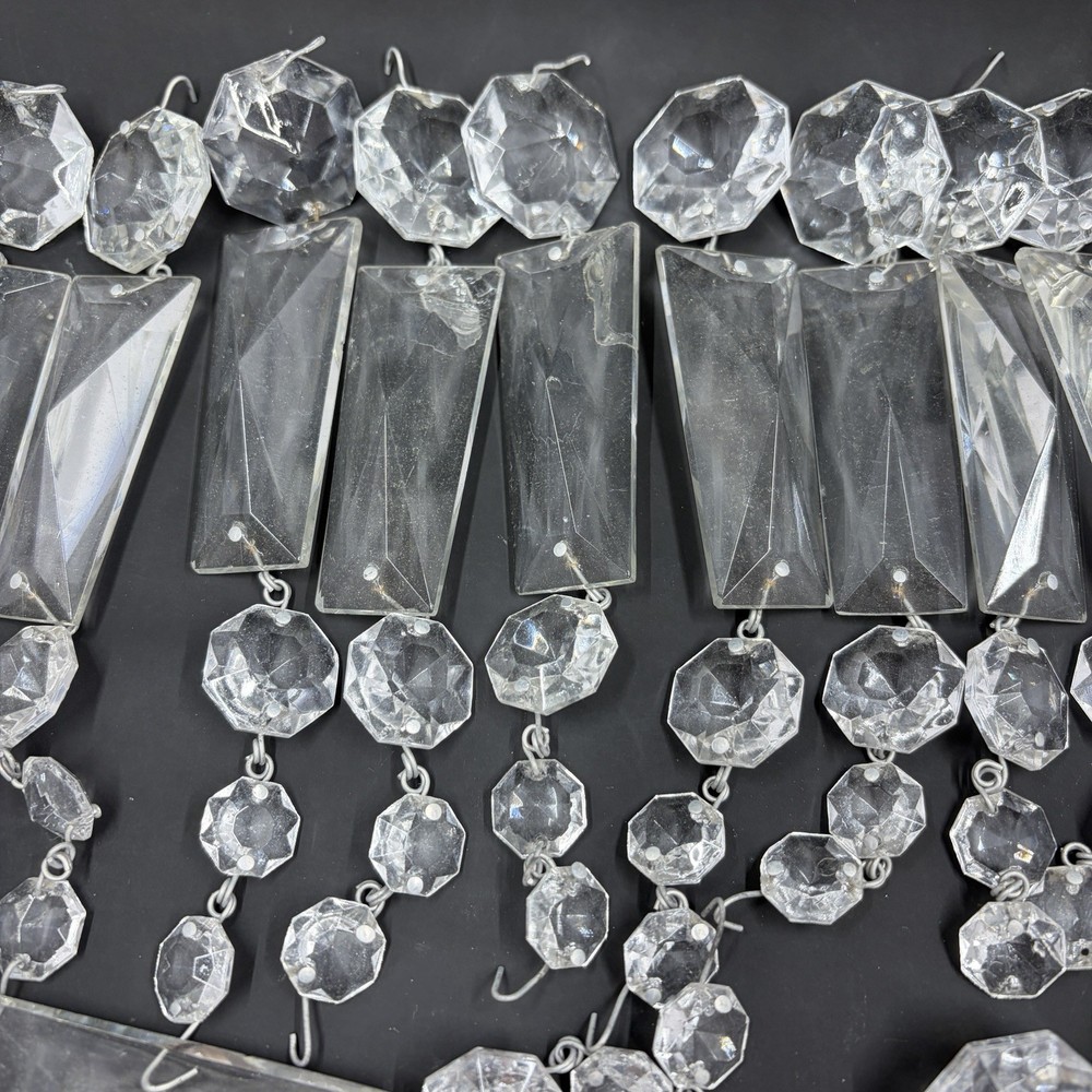 VTG 31 Strands Rectangular & Octagon Prisms Crystal Chandelier Replacement 155
